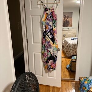 Yumi Kim Multicolor Floral Maxi Slip Dress with low back